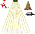 Easy Christmas Lights - 420 LED Waterfall Tree Topper | 8.2FT, 12 Lines, 8 Modes & Timer, Waterproof for 6FT Xmas Tree (Warm White)
