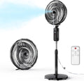 Skiennix Outdoor Misting Fan - 12-Inch Portable Water Cooling Fan with Remote & Timer | Ideal for Patios & Bedrooms