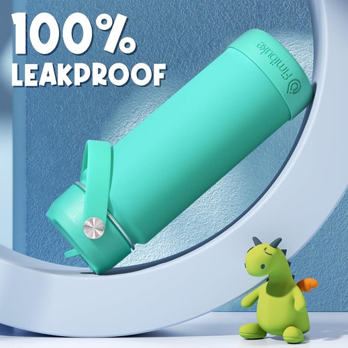 Fimibuke Kids Insulated Water Bottle - 18oz BPA-Free Stainless Steel Tumbler with Straw | Leak-Proof Cotton Candy Design