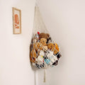 Amdermi Stuffed Animal Storage Hammock - Macrame Toy Organizer for Kids' Rooms | Cream XL