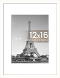 Upsimples 12x16 Picture Frame - Versatile Display for 8.5x11 Photos with Mat or 12x16 Without Mat, White