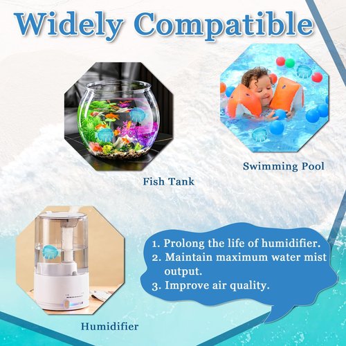 FITORCH Humidifier Cleaner, Humidifier Cleaning Fish for Humidifiers & Fish Tanks, Purifies Water, Prevents Hard Water Build Up, Eliminates White Dust Odours, 10PCS, Blue, PB-23
