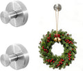Skiennix Suction Cup Hooks - Upgraded Drill-Free Wreath Hangers for Glass & Doors | 2 Silver Holders