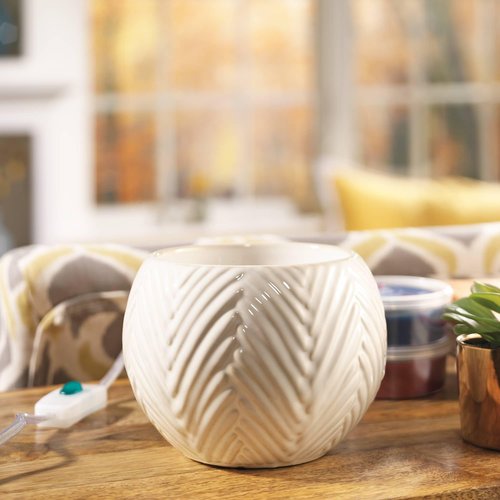Yankee Candle Scenterpiece Vanilla Mia Wax Warmer, Easy MeltCup Compatible, Electric Flameless, Raised Yarn Weave Design, 6-Foot Cord