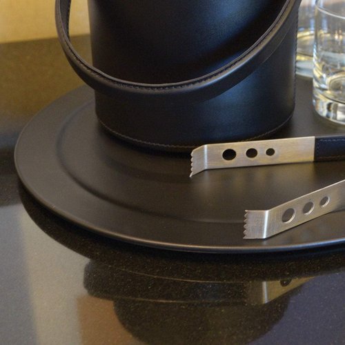 Dacasso Black Leather Serving Tray