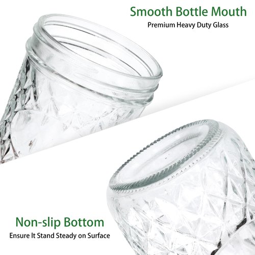 Ufrount Wide Mouth Mason Jars 12Pack, Mason Jars 16 oz with Lids, Canning Jars with Metal Airtight Lids and Bands, Ideal for Jam, Jelly, Beans, Candy, Meal Prep, DIY Decors, Homemade Candles
