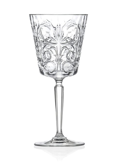 Barski Goblet - Red Wine Glass - Water Glass - Stemmed Glasses - Set of 6 Goblets - Glass Crystal - 11 oz. - Tattoo Designed -Beautifully Designed Made in Europe