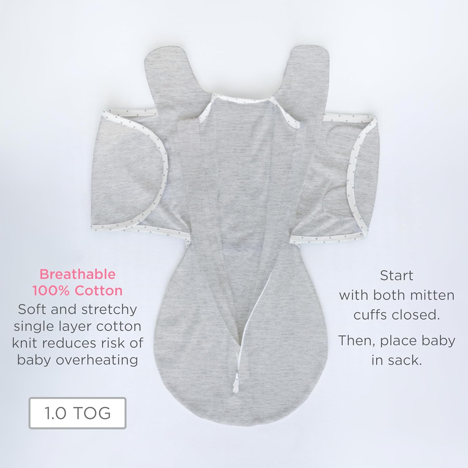 SwaddleDesigns 6-Way Omni Swaddle Sack - Arms Up Design for Newborns | Calms Startle Reflex, Improves Sleep, Small (0-3 Mo, 6-12 lbs), Heathered Butterum
