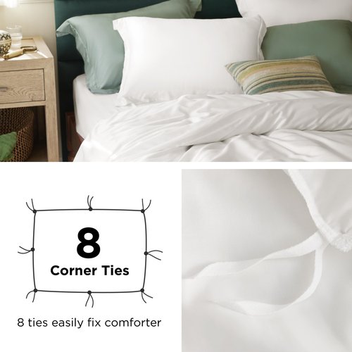 Bedsure Cooling Duvet Cover Queen Size - Moisture Wicking and Silky Eucalyptus Lyocell Cotton Hybrid Comforter Cover Set for Hot Sleeper - Buttery Soft and Breathable, Cooling Bedding Set, Dark Grey