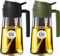 YARRAMATE Glass Olive Oil Sprayer - 2Pcs 16oz Food Grade Premium Spray Bottle for Cooking | Black & Olive Green