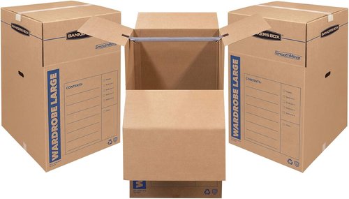 Bankers Box Tall Wardrobe Box - 3 Pack | Spacious 24" x 24" x 40" Storage Solution