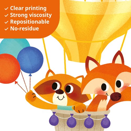 DECOWALL SG-2214 Animals in Hot Air Balloons Kids Wall Stickers Decals Kids Baby Nursery Decorations Cloud Elephant Wallpaper Art Playroom Bedroom décor Home boy Peel and Stick