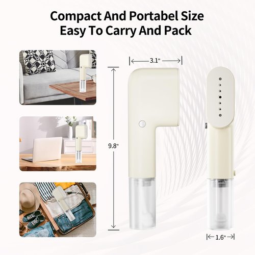 Travel Steamer for Clothes Portable Mini, Hand Held Steamer, Small Steam Iron for Clothes, 15s Fast Heat-up, Handheld Clothing Steam 800W for Garments, Fabric Wrinkle Remover for Home Travel, 120V