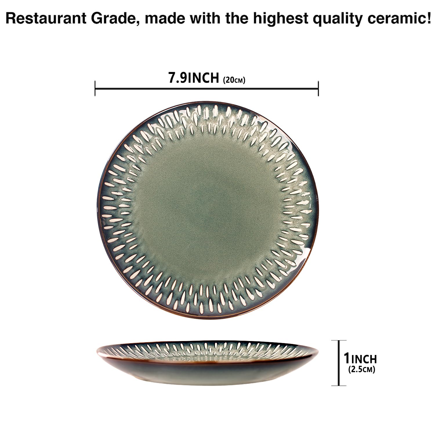 jinsongdafa 10.6-Inch Porcelain Plates Set, for Appetizer, Dinner Plates, Salad, Dessert, Snacks, Serving Plate Set of 4, Microwave and Dishwasher Safe, apply Home, Restaurant