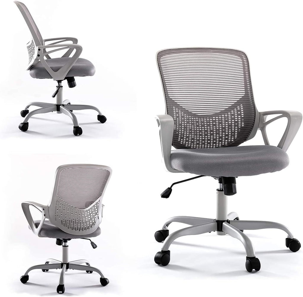 Regine Switzerland Ergonomic Office Chair - Adjustable Rolling Mesh Design with Lumbar Support | Modern Mid Back