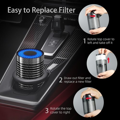 AIRFEEL H13 TRUE HEPA Filter F011 Car Air Purifier Replacement, Outdoor car air purifier for travel, discovery and journey