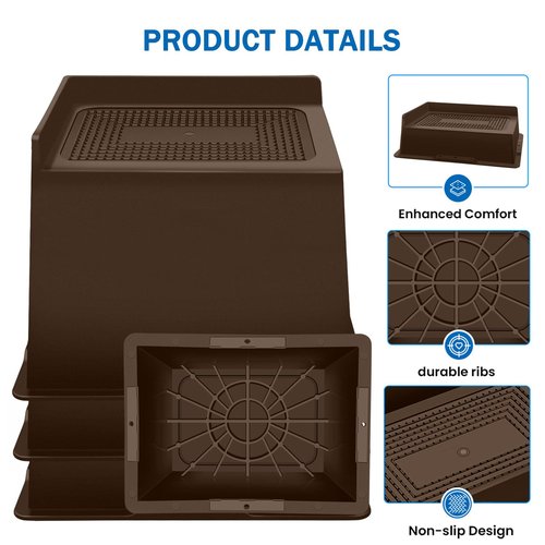 ANNKUT Bed Risers 6 Inch Heavy Duty,Oversized Couch Risers, Extra Wide Furniture Risers for Sofa Table Desk Headboard Chair Lifting,Rectangle Risering Blocks Support 6000 lbs(4 Pack Brown)