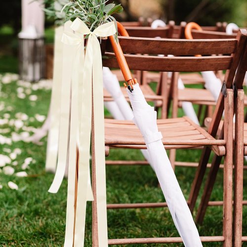 Daifunli Wedding Bows - 24 Pcs Ivory White Satin Chair Decorations | Elegant Aisle Decor Ribbons