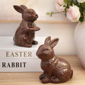 Zesua Easter Decorations - Elegant Ceramic Bunny Figurines Set of 2 | Modern Spring Home Decor