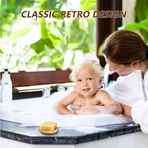 YKEBVPW 2 Pcs Bamboo Soap Holder Wooden Soap Dishes for Shower Steamer Tray for Shampoo Bath Bomb Steamers Natural Soap Dish for Home Bathroom Accessories(Round and Square)