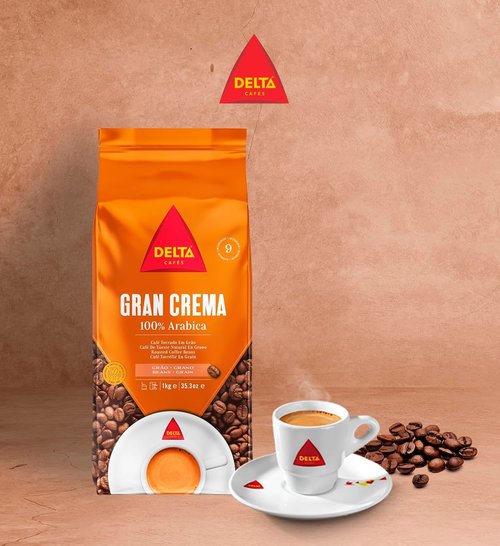 Delta Cafés Gran Crema Whole Bean Coffee - 100% Arabica - Aromatic & Intense Flavor | 1kg/35.2oz