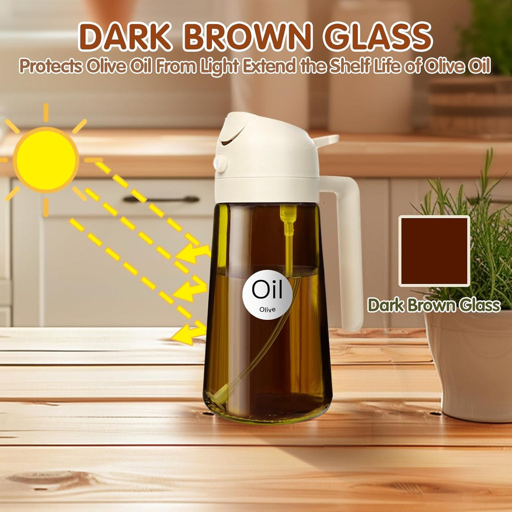 YARRAMATE Oil Sprayer - 16oz Clear & Dark Brown Design for Easy Cooking & Grilling