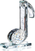 QFkris Crystal Eighth Note Figurine - 5'' Musical Glass Sculpture for Home Decor & Gifts