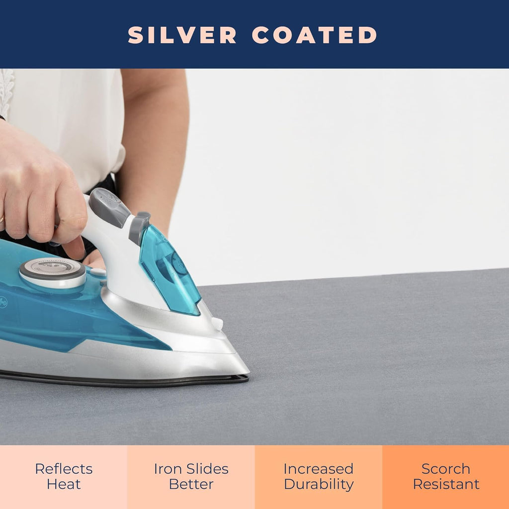 Skiennix Ironing Board Cover - Extra Thick Heavy Duty 4-Layer Pad | Non-Stick, Scorch & Stain Resistant, 15x54 Inch