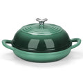E-far Dutch Oven for Sourdough Bread Baking, 6 Qt Round Enameled Cast Iron Dutch Oven for Homemade Artisan Bread, Dome Lid & Shallow Base, Matte Black Interior & Durable, Oven-Safe to 500℉, Dark Green