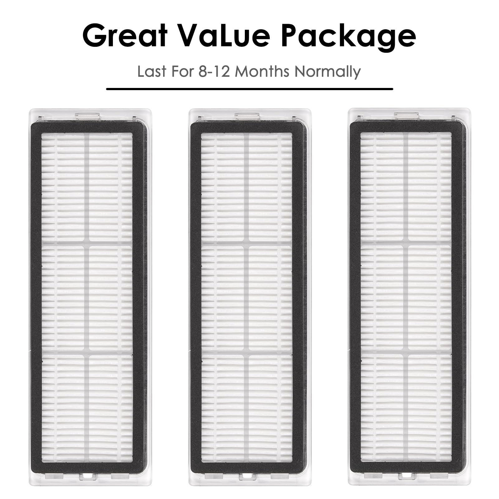 (3 Pieces) L10s Ultra HEPA Filter Compatible with Dreametech L10s Pro, L10 Ultra, S10, S10 PRO, S10 PLUS, Z10 Pro, B101CN, 1C, W10, X10+, L10 + plus, Z10 pro, D10 PLUS, Vacuum Cleaner Filter Kit