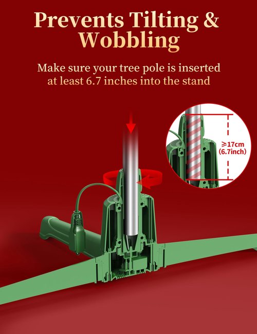 HOPOCO Musical Rotating Christmas Tree Stand with Remote, Anti-Tilt Noiseless 360-Degree Spinning Tree Stand Base with Speaker & Memory Function, Xmas Tree Holder Up to 9FT 120lb Artificial Tree 800W