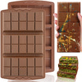 HKNMTT Chocolate Bar Mold Silicone 2PCS, Large Stuffed Dubai Pistachio Deep Bar Moulds Kit 0.85 Inch Thick Big, Ideal for Homemade Making Candy Bar Bpa Free DIY