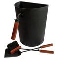 Ash Metal Bucket with Brush & Shovel Fireplace Tools Set, 3.5 Gallon Space Saving Design for Cleaning Charcoal Ash Disposal for Indoor/Outdoor Fire Pits, Wood Burning Stoves, Coal/Pellets Ash Can Pail