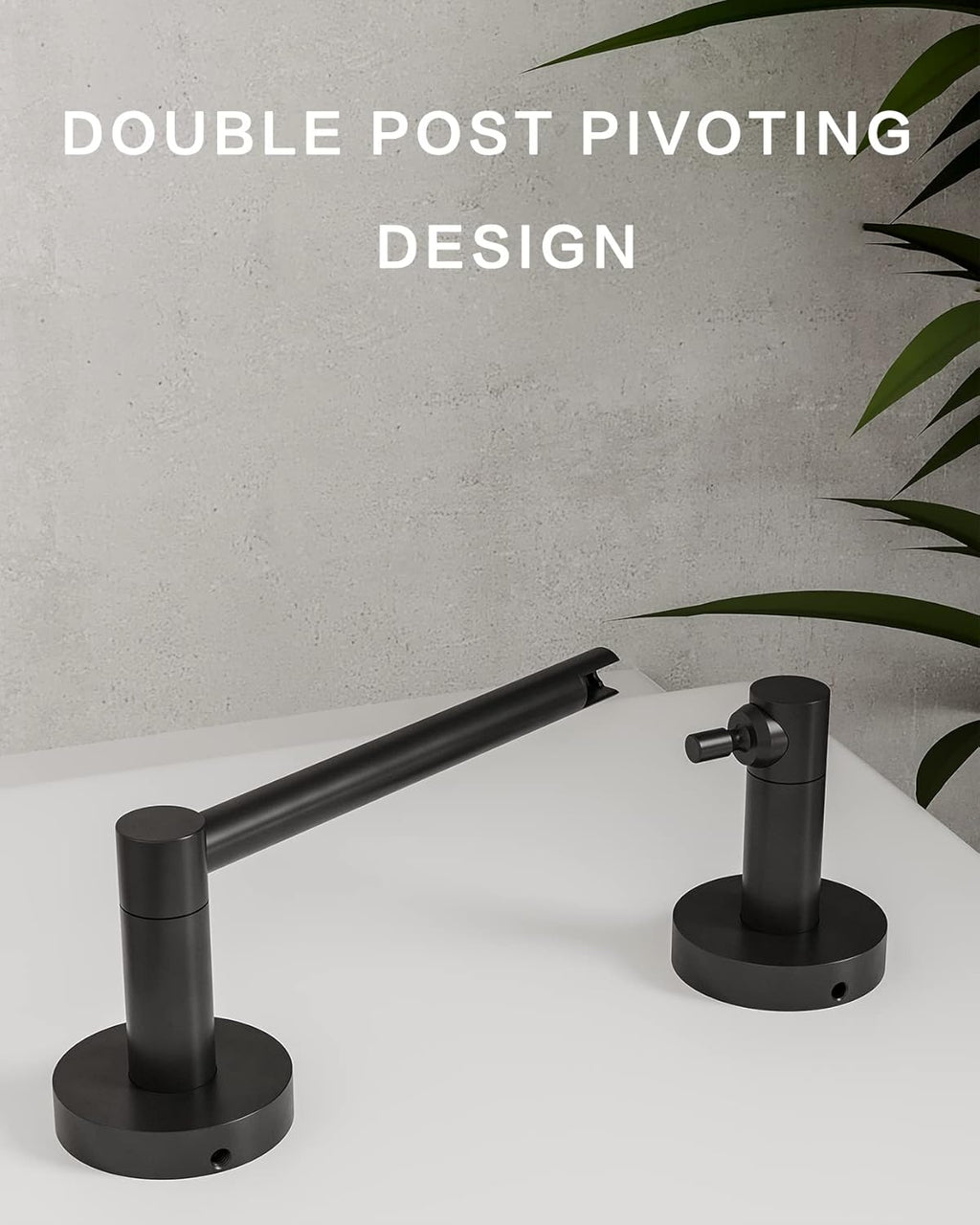 Skiennix Matte Black Toilet Paper Holder - Double Post Pivoting Design | Durable Stainless Steel & Zinc Alloy
