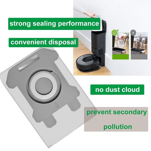 12 Pack Dust Bin Bags Compatible for Robotic Vacuum Cleaner i3, i3+, i7, i7+, i8, i8+, i4, i4+, i1, i1+, i6, i6+, j7, j7+, s9, s9 Plus, i & s j Series Automatic Dirt Disposal Trash Bags