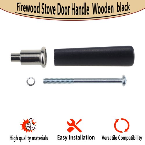 lrnyso Firewood Stove Door Handle Wooden Black 000-43420005854 30004175K fits Vermont Castings Defiant, Encore, Intrepid, Madison, Vigilant, Stardance, Pinnacle Gas Wood Stoves