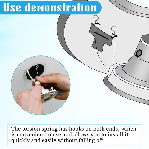 10 PCS Recessed Lighting Spring Clips Recessed Lighting Trims, Stainless Steel Torsion Spring Clip Metal Recesseding Light Clips Lamp Retaining Light Covers Trims for Recesseding Lightings Accessories