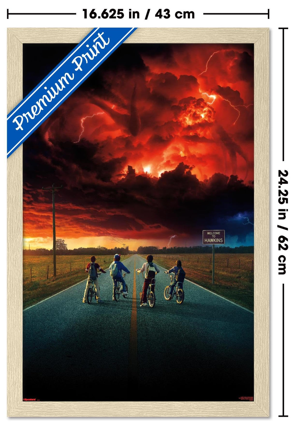 Netflix Stranger Things: Season 2 - Key Art Wall Poster, 22.4L" x 14.7W", Blonde Framed Version