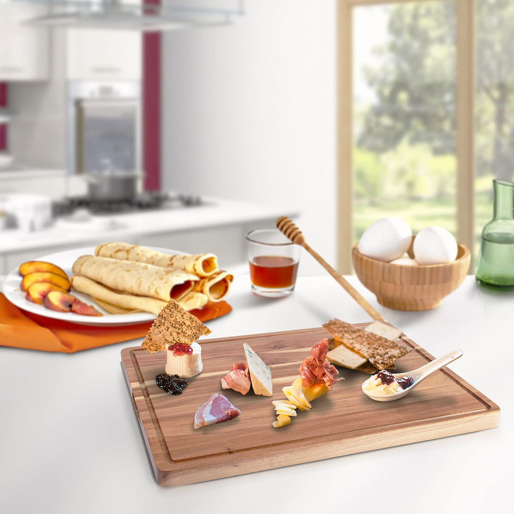 GAOMON 24 x 18 Large Acacia Wood Cutting Board, Extra Large, with Handle, Juice Groove, Reversible, Rectangular