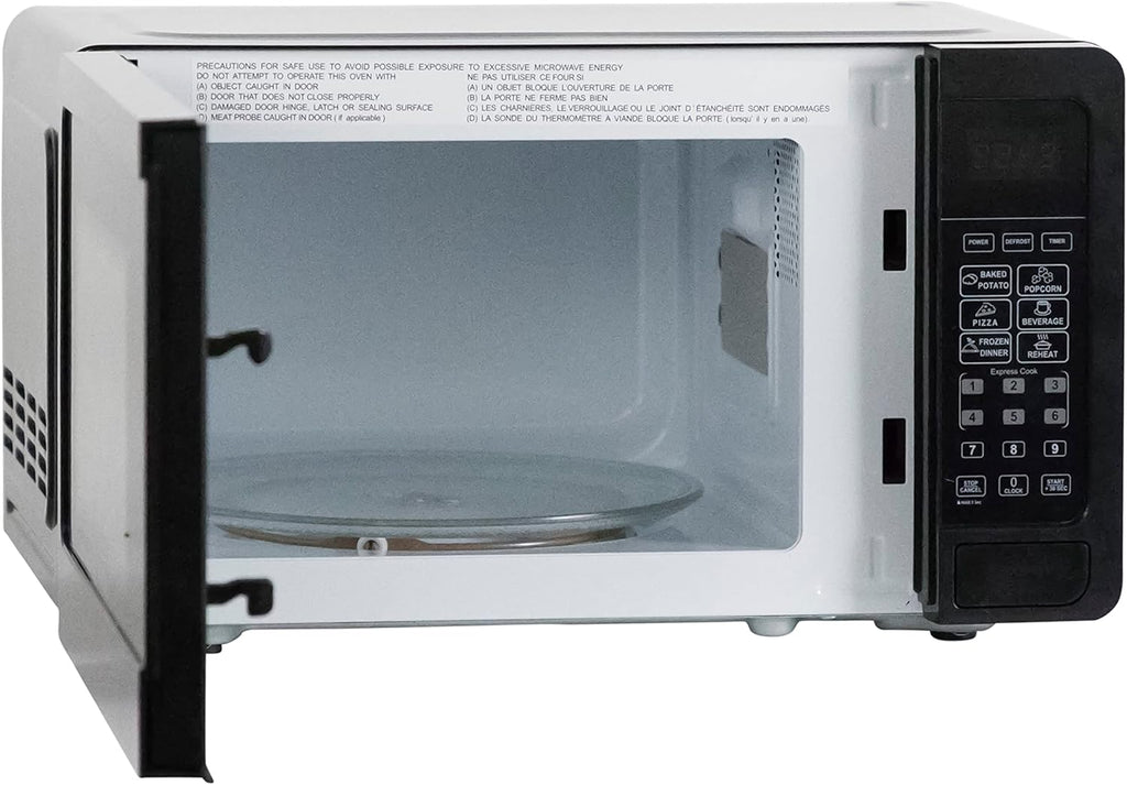West Bend Microwave Oven - 700-Watt Compact Design with 6 Pre-Set Cooking Settings | 0.7 Cu.Ft., Black