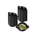 Restaurantware 3.8 x 2.5 Inch Mini Handled Plates 100 Durable Appetizer Plates - With Handles Disposable Black Plastic Handled Plates Suitable For Cold Foods