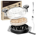Cleangor Chicken Shredder Tool Twist Large, BPA Free Meat Shredder with Ergonomic Handle, Non-Slip Food Shredder Tool for Pork, Beef, Set of Chicken Breast Shredder with Brush & Fork (1, Black)