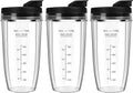 Ninja Blender Cups - 24oz Replacement Cups with To-Go Lids | Compatible with BN401, BL450, BL456 & More (3 Pack)