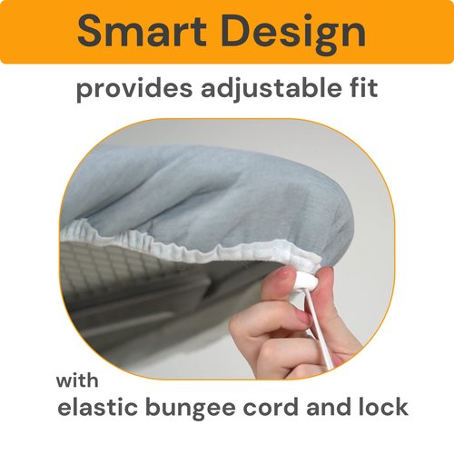 SAVUK Ironing Board Cover and Pad Standard Size Silicone Coated 4 Layers 18"x53" inch Extra Heavy Duty Thick Padding, Heat Reflective, Non Stick Scorch and Stain Resistant (Silver, 18" X 53")