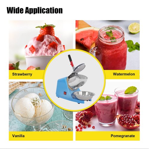 Carivia 110V Electric Ice Shaver Crusher,Portable Stainless Steel 4 Blades Ice Shaved Machine,300W 2200RPM Snow Cone Maker Shaved Ice Maker with Ice Plate,220lbs/hr for Home and Commercial Use