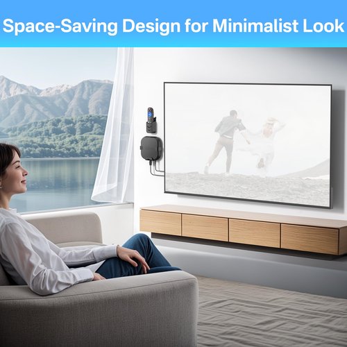 Metal Streaming Device Holder for Roku Ultra Mount with Remote Holders (Compatible with All Models) - Space Saving Mount for Roku Ultra Holder to Mounted Back of TV or On The Wall