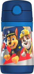 THERMOS Vacuum Insulated Stainless Steel Straw Bottle - 10oz, PAW PATROL Design for Kids