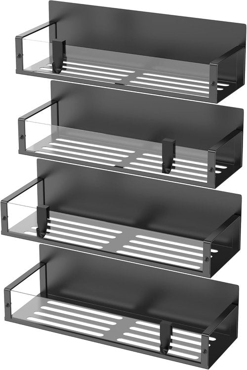HuggieGems Magnetic Spice Storage Rack - 4 Pack Clear Organizers for Refrigerator & Oven
