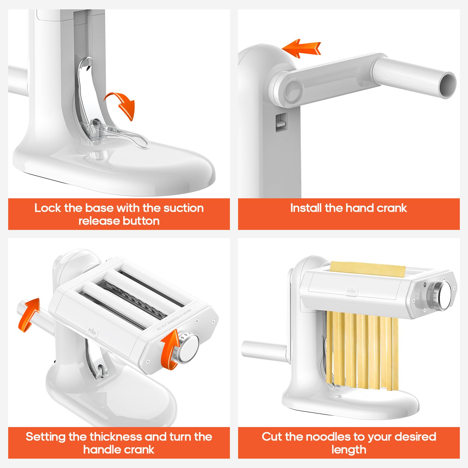 Cofun Manual Pasta Maker - 3-in-1 Noodles Machine with 7 Adjustable Thickness Settings, Pasta Sheet Roller, Fettuccine & Spaghetti Cutter