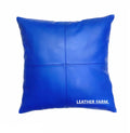 LEATHER FARM Blue Lambskin Leather Cushion Pillow Cover (18x18)